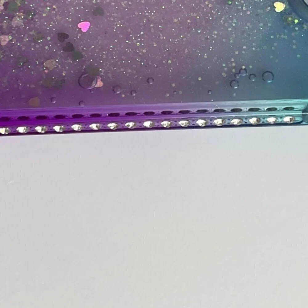 ZX-LG V40 DZ PHONE CASE LIQUID HEART BLING CASE